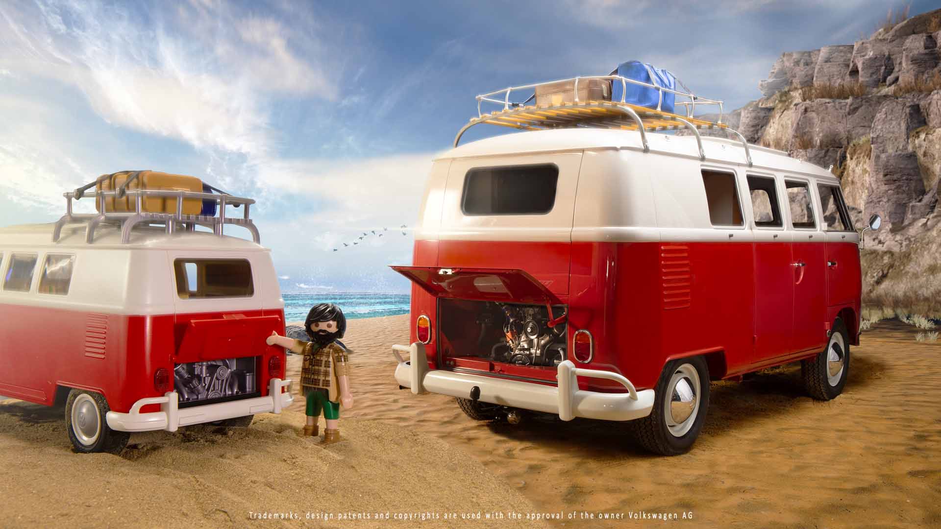Les Volkswagen Coccinelle et Combi en version Playmobil